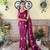 Kimisha women's wine georgette sequence saree with unstitched blouse piece