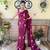 Kimisha women's wine georgette sequence saree with unstitched blouse piece