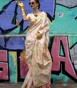 Handloom Weaving Saree In Cream