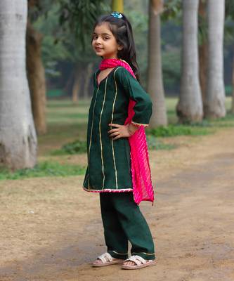 Azma green kurta pyjama set 3