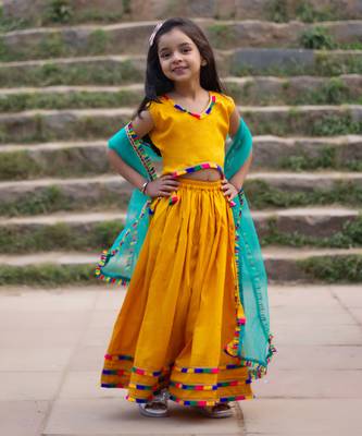 Genda mustard lehenga set 1