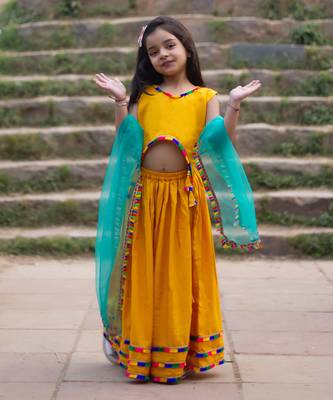 Genda mustard lehenga set 2