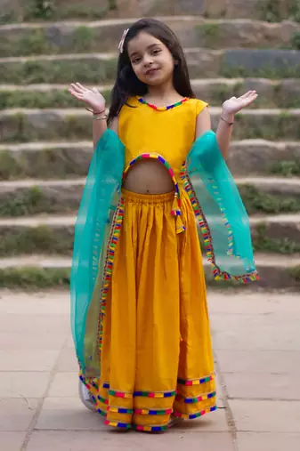 Genda mustard lehenga set