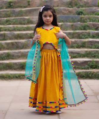 Genda mustard lehenga set 3