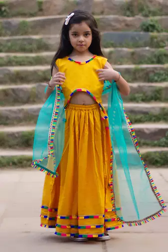 Genda mustard lehenga set