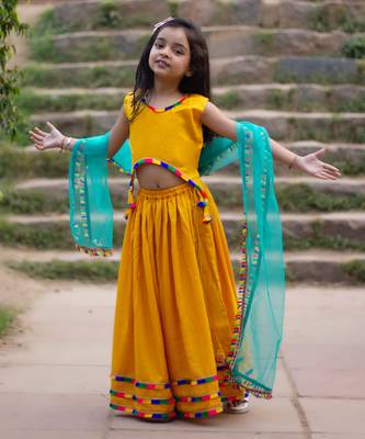 Genda mustard lehenga set 4