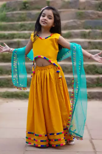 Genda mustard lehenga set