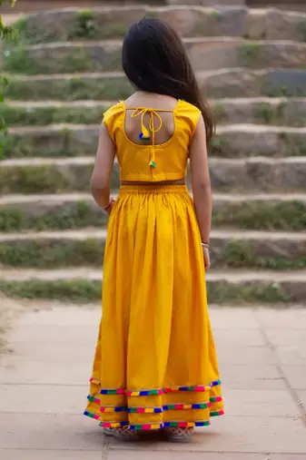 Genda mustard lehenga set