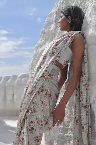 Laurel Green Saree Set