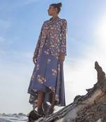 Persian Blue Jacket & Layered Skirt Set