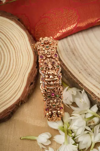 Gold Plated Laxmi Motif Bangles