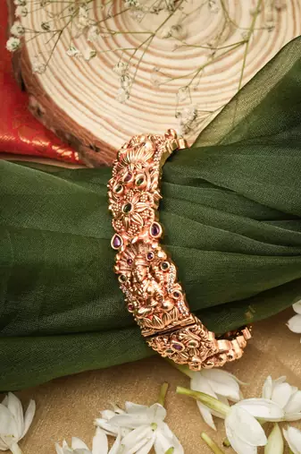 Gold Plated Laxmi Motif Bangles