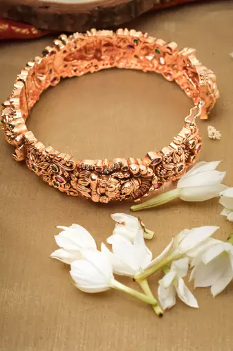 Gold Plated Laxmi Motif Bangles