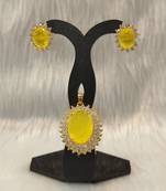 Mannat raj pearls & jewellers hyderabadi cubic zircon (cz) exclusive designer pendant set