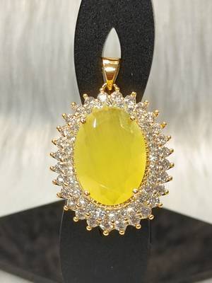 Mannat raj pearls & jewellers hyderabadi cubic zircon (cz) exclusive designer pendant set 3