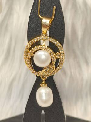 Mannat raj pearls & jewellers natural fresh water pearls hyderabadi pearls unique designer pendant set 3