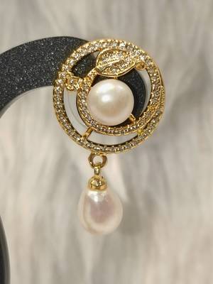 Mannat raj pearls & jewellers natural fresh water pearls hyderabadi pearls unique designer pendant set 4