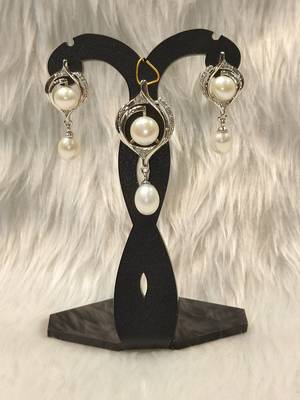 Mannat raj pearls & jewellers natural fresh water pearls hyderabadi pearls daily wear designer pendant set 1