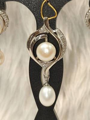 Mannat raj pearls & jewellers natural fresh water pearls hyderabadi pearls daily wear designer pendant set 3
