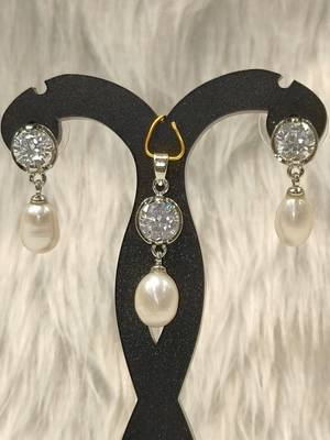 Mannat raj pearls & jewellers natural fresh water pearls hyderabadi pearls beautiful designer pendant set 2