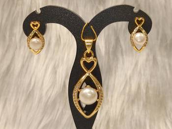 Mannat raj pearls & jewellers natural fresh water pearls hyderabadi pearls unique designer pendant set 2