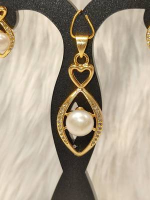 Mannat raj pearls & jewellers natural fresh water pearls hyderabadi pearls unique designer pendant set 3