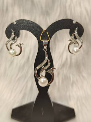 Mannat raj pearls & jewellers natural fresh water pearls hyderabadi pearls daily wear designer pendant set 1