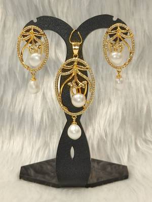 Mannat raj pearls & jewellers natural fresh water pearls hyderabadi pearls daily wear designer pendant set 1