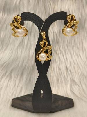 Mannat raj pearls & jewellers natural fresh water pearls hyderabadi pearls elegant designer pendant set 1
