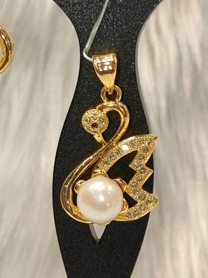 Mannat raj pearls & jewellers natural fresh water pearls hyderabadi pearls elegant designer pendant set 3