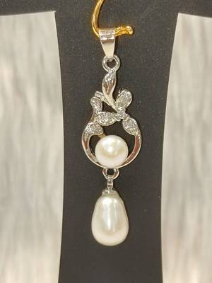 Mannat raj pearls & jewellers natural fresh water pearls hyderabadi pearls daily wear designer pendant set 3