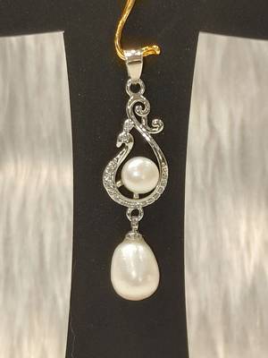 Mannat raj pearls & jewellers natural fresh water pearls hyderabadi pearls charming and designer pendant set 3