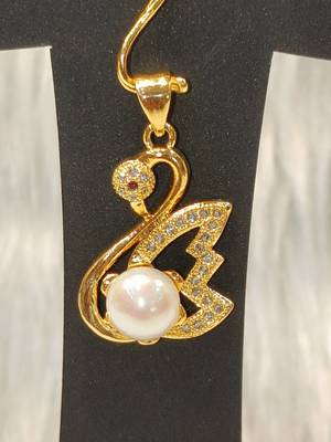 Mannat raj pearls & jewellers natural fresh water pearls hyderabadi pearls beautiful designer pendant set 3