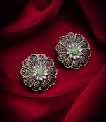 Classy latest oxidised round stud for women and girls
