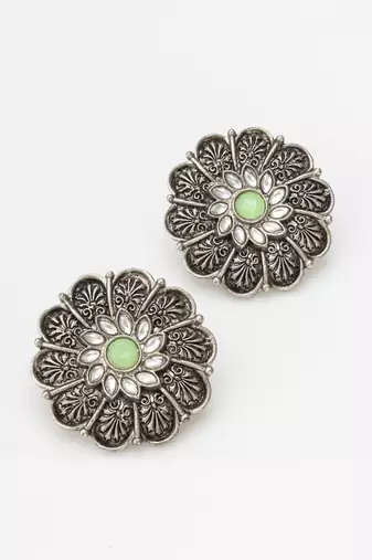 Classy latest oxidised round stud for women and girls