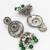 Classy latest oxidised green stone studded chandbali earrings for women and girls