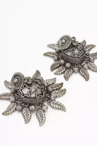 Silver toned drop earrings for women and girls
