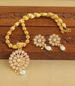 Gold platted kempu necklace set