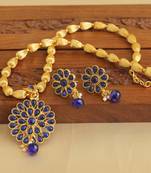 Gold platted kempu necklace set