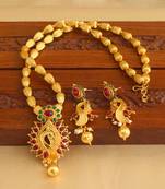 Gold platted peacock necklace set