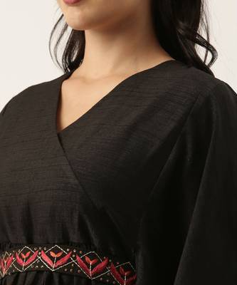 Black Silk Kaftan Dress 2