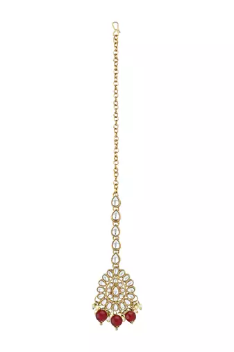 I jewels traditional kundan pearl choker necklace jewellery with jhumki earrings set for women & girls 