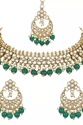 traditional foral choker necklace jewellery earrings set for women/girls 