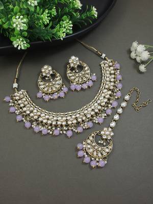 traditional foral choker necklace jewellery earrings set for women/girls  1