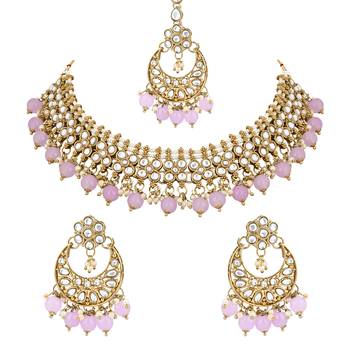 traditional foral choker necklace jewellery earrings set for women/girls  2