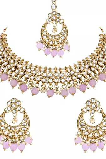 traditional foral choker necklace jewellery earrings set for women/girls 