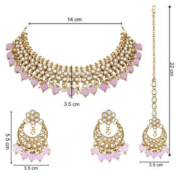 traditional foral choker necklace jewellery earrings set for women/girls  5