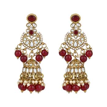 traditional handcrafted kundan pearl choker necklace jewellery set for women/girls 3