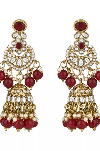 traditional handcrafted kundan pearl choker necklace jewellery set for women/girls