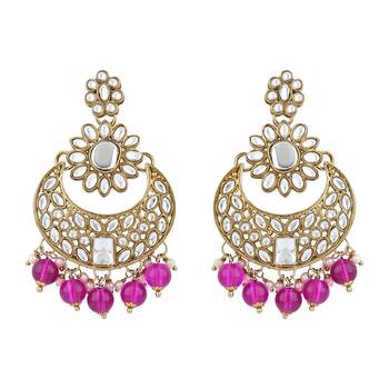 traditional floral kundan pearl choker necklace jewelry earrings & maang tikka set for women/girls 3